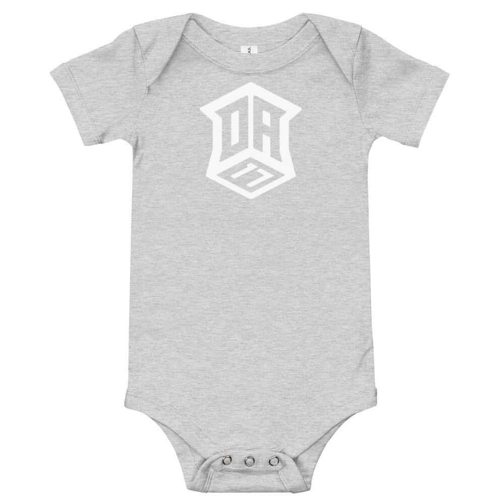 Old English D Detroit Baby Snapsuit. Silver or White Print on 